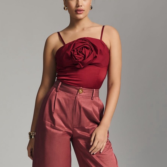 Rosette 3D silky tank, Anthropology, Let me be Brand - Picture 2 of 6